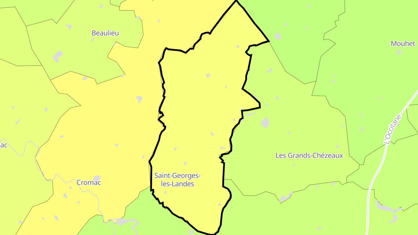 Carte des prix de l'immobilier Saint-Georges-les-Landes