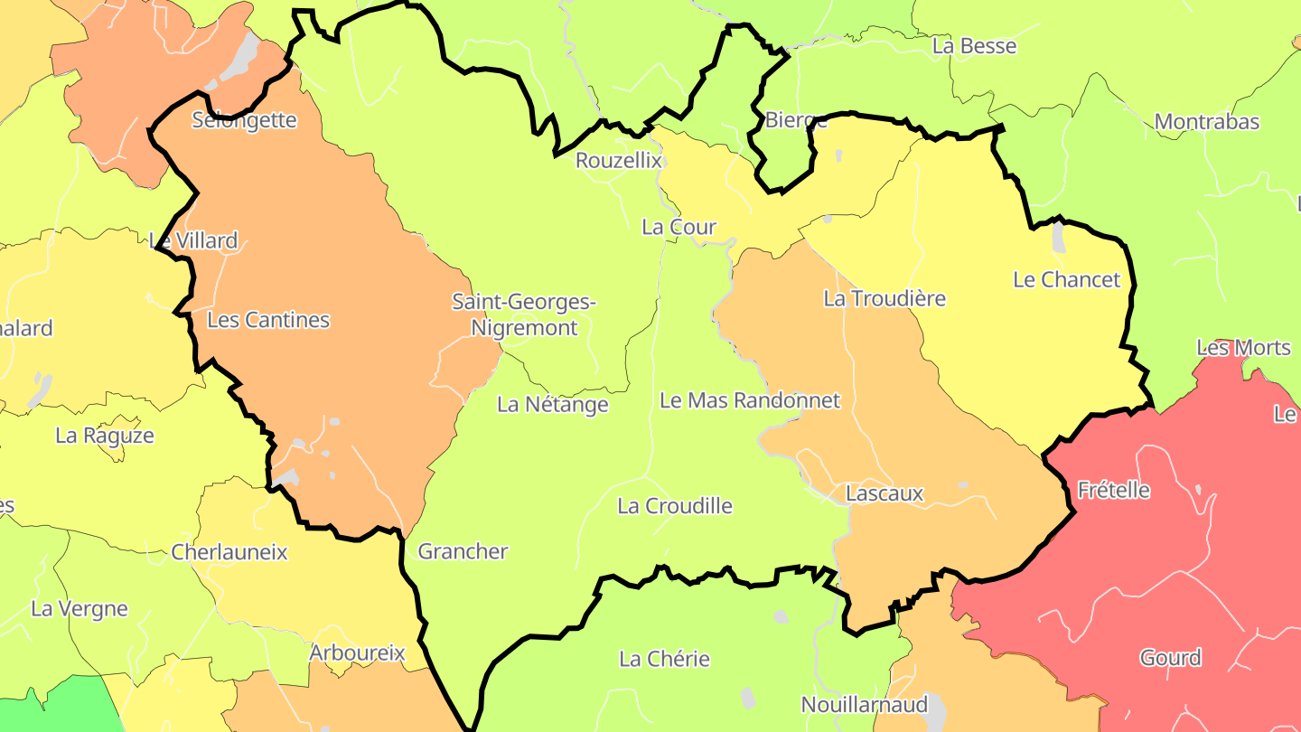 Carte des prix de l'immobilier Saint-Georges-Nigremont