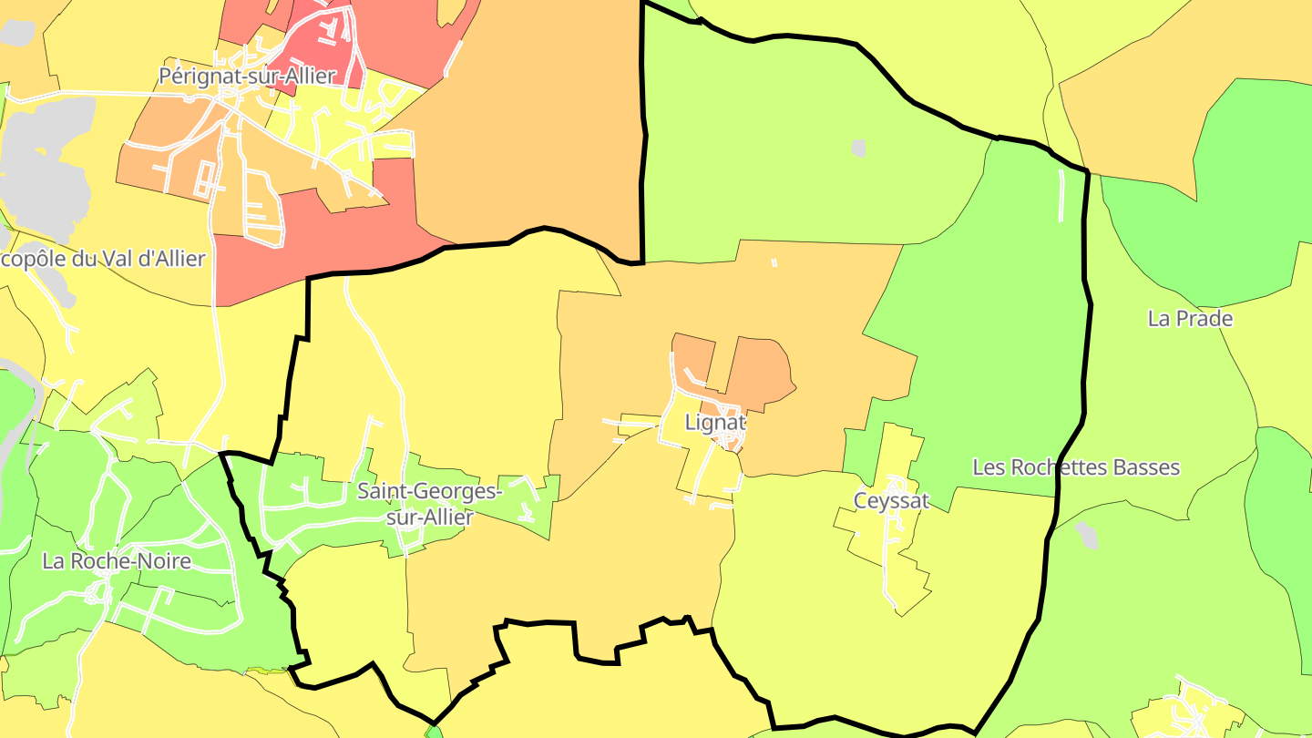 Carte des prix de l'immobilier Saint-Georges-sur-Allier