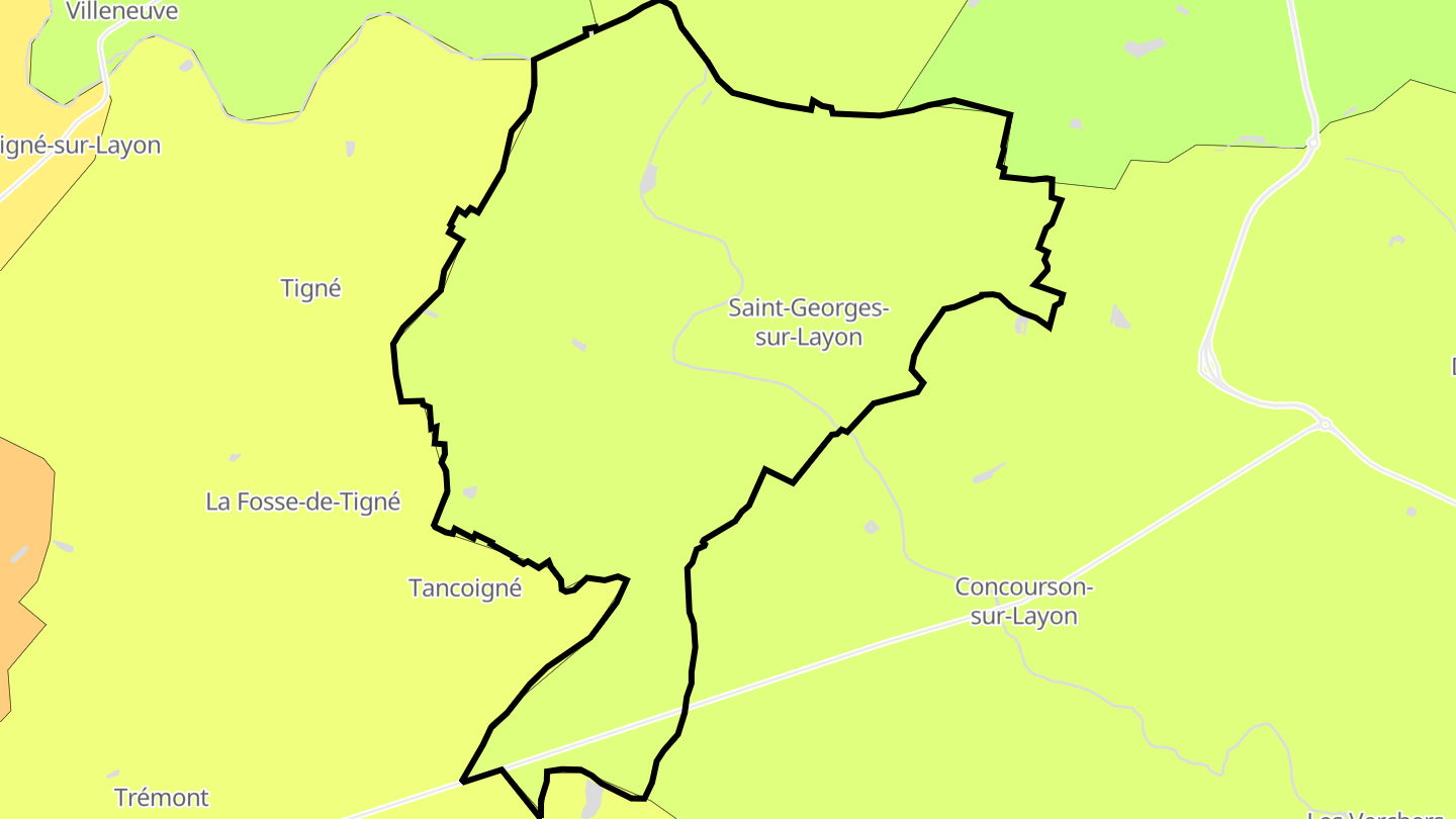 Carte des prix de l'immobilier Saint-Georges-sur-Layon