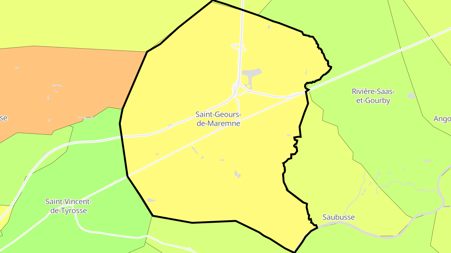 Carte des prix de l'immobilier Saint-Geours-de-Maremne