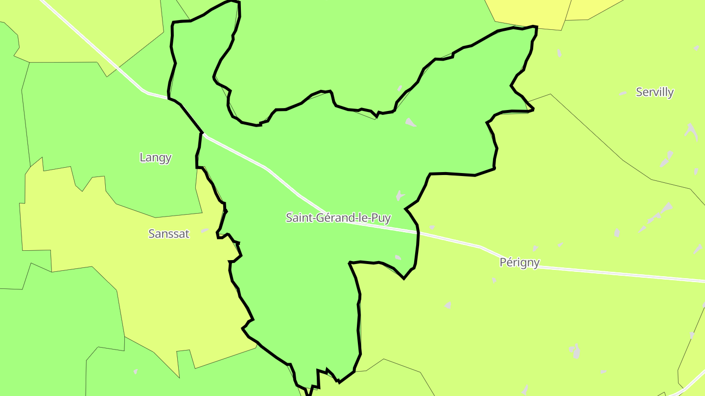 Carte des prix de l'immobilier Saint-Gérand-le-Puy