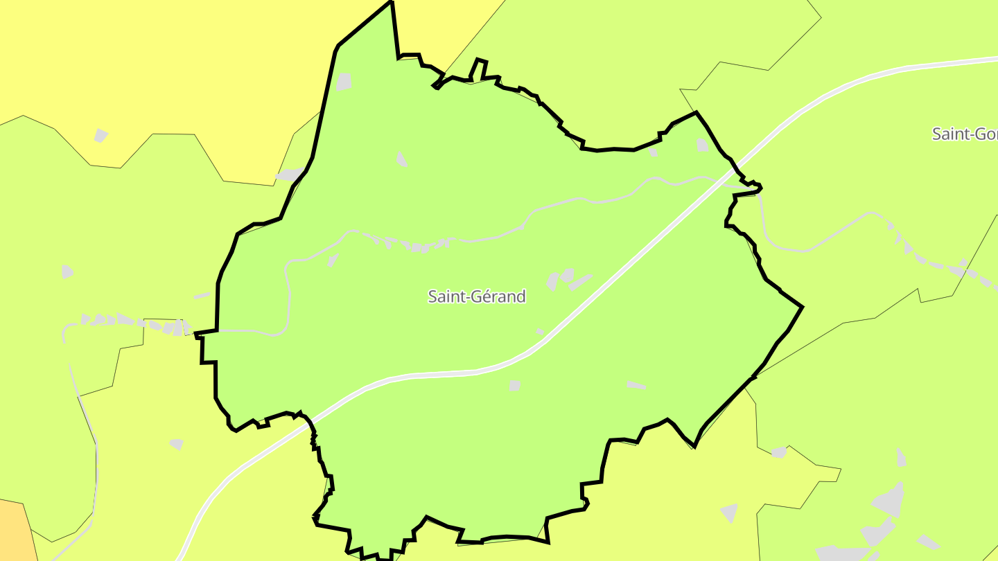 Carte des prix de l'immobilier Saint-Gérand