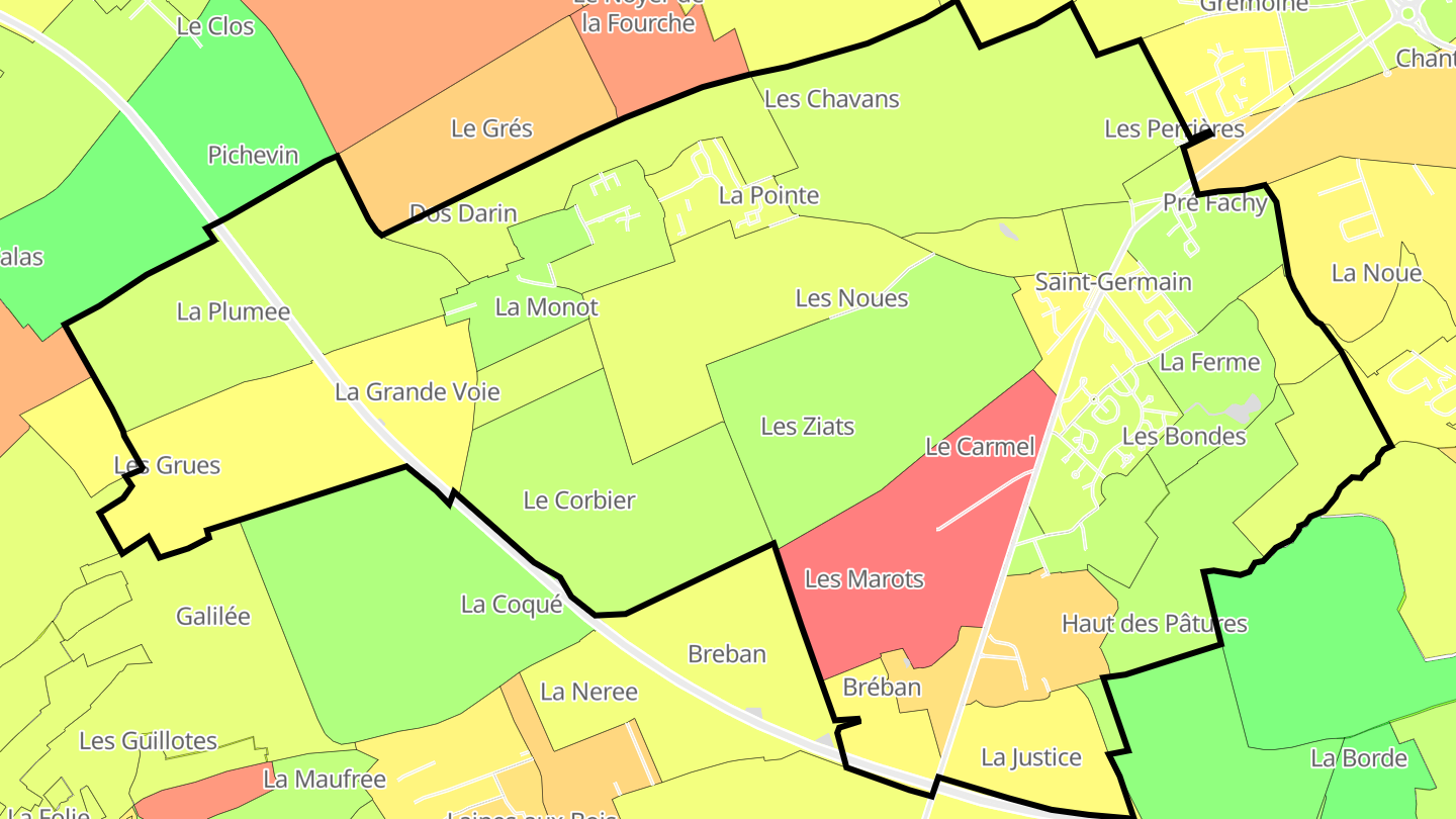 Carte des prix de l'immobilier Saint-Germain