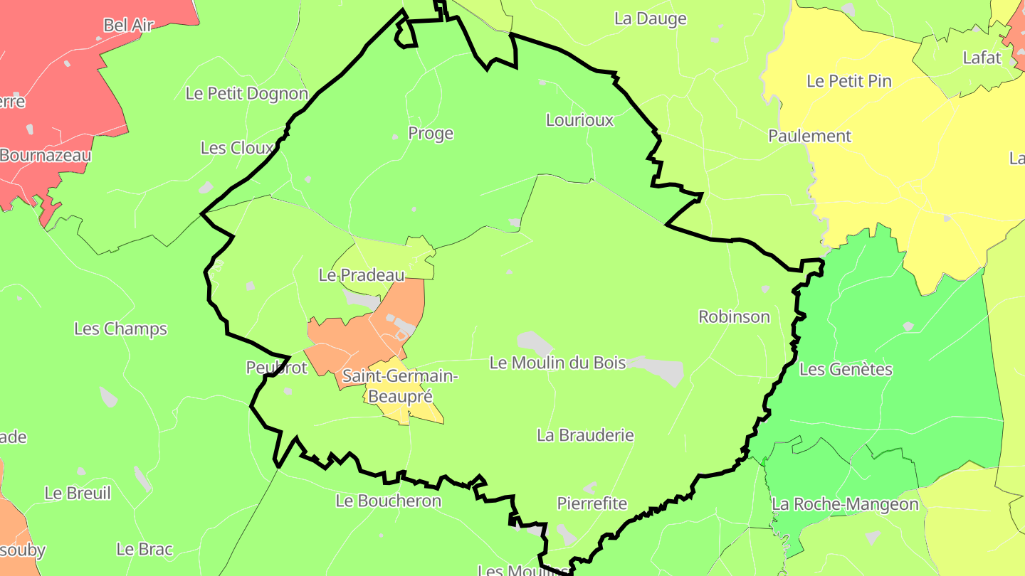 Carte des prix de l'immobilier Saint-Germain-Beaupré