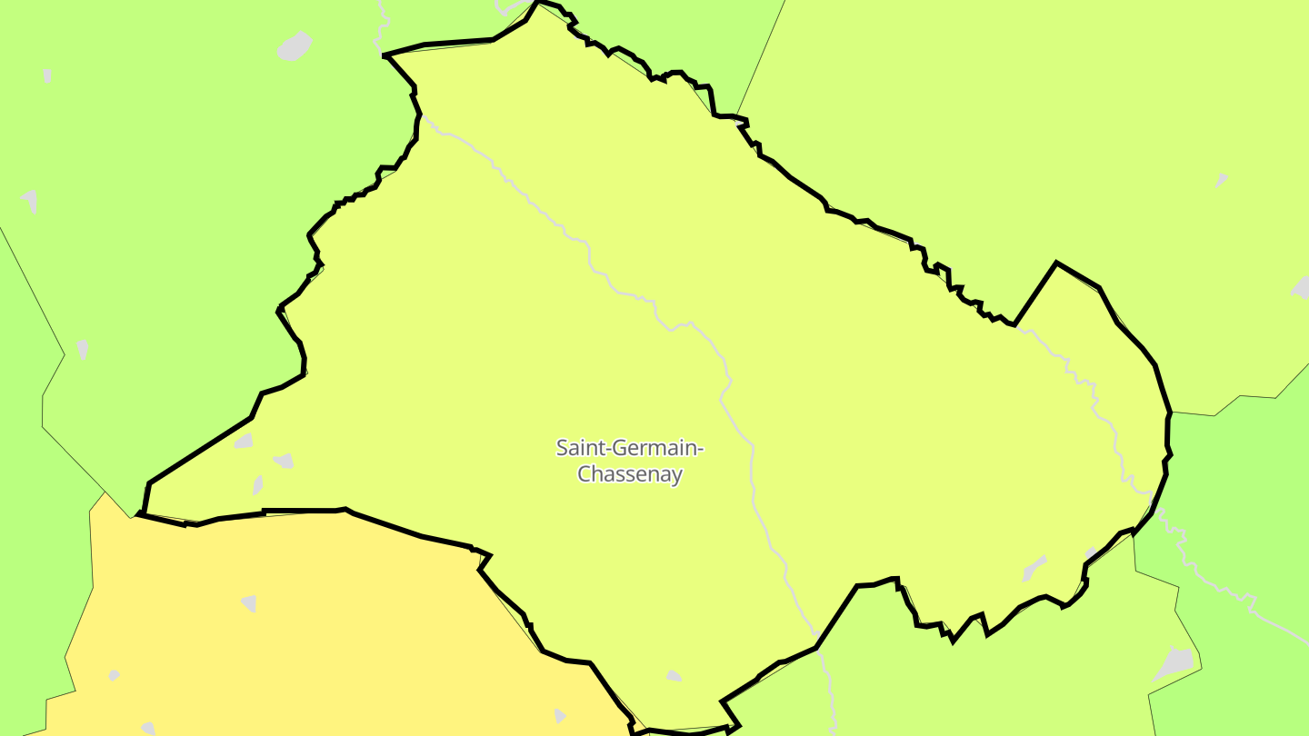 Carte des prix de l'immobilier Saint-Germain-Chassenay