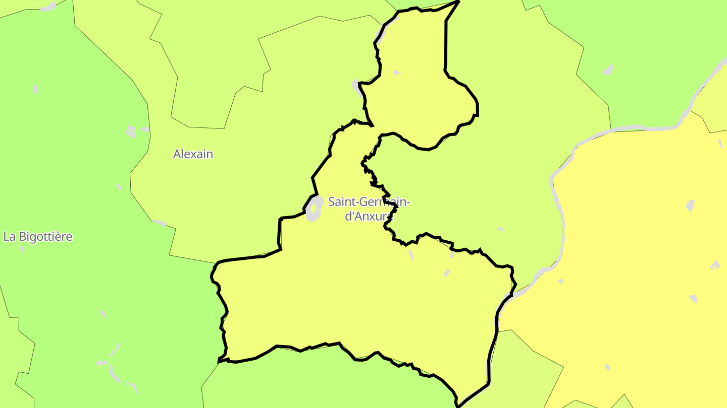 Carte des prix de l'immobilier Saint-Germain-d'Anxure