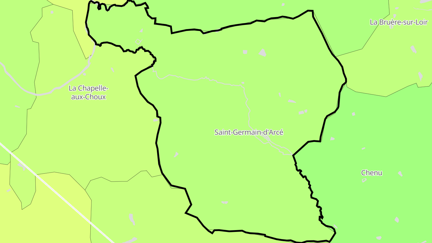 Carte des prix de l'immobilier Saint-Germain-d'Arcé