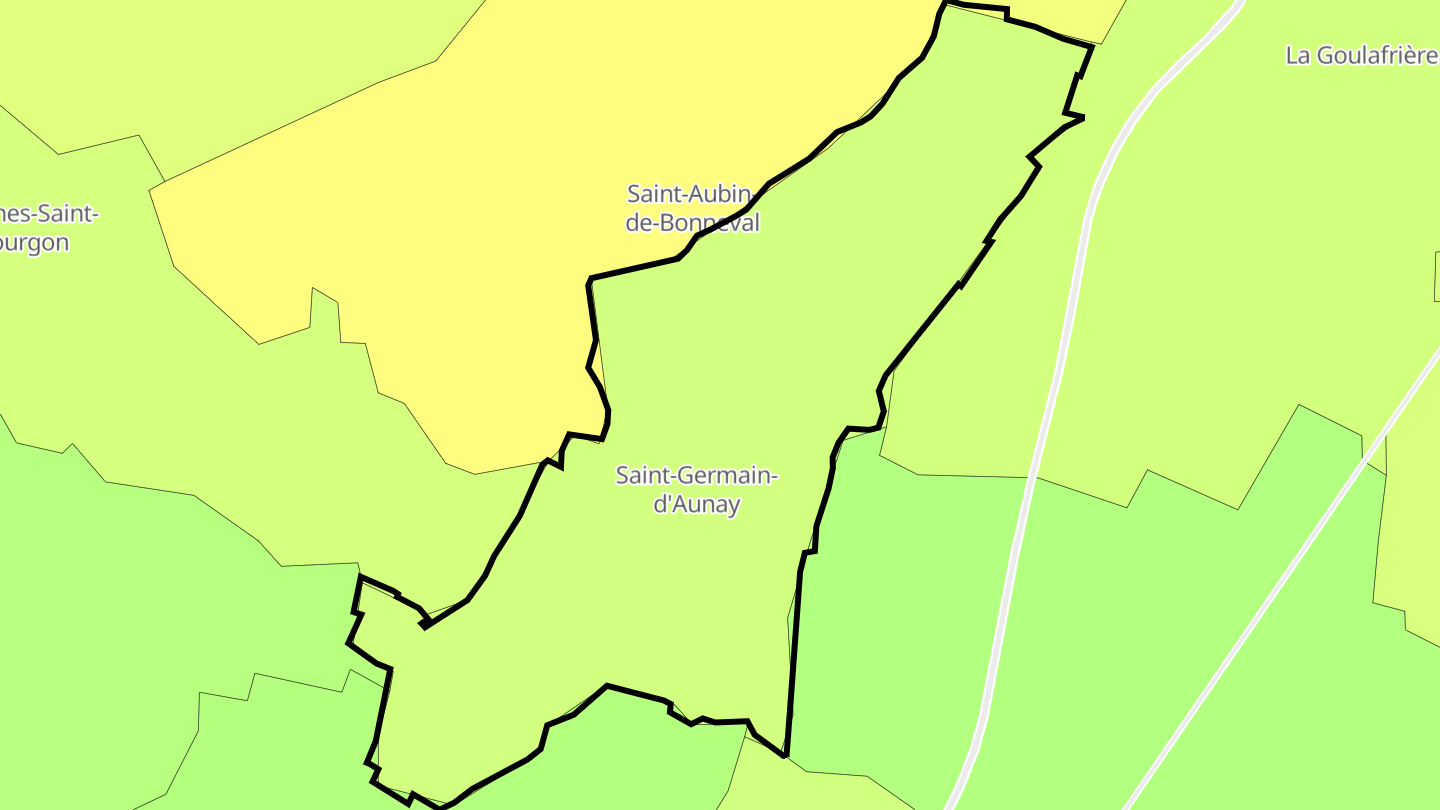 Carte des prix de l'immobilier Saint-Germain-d'Aunay