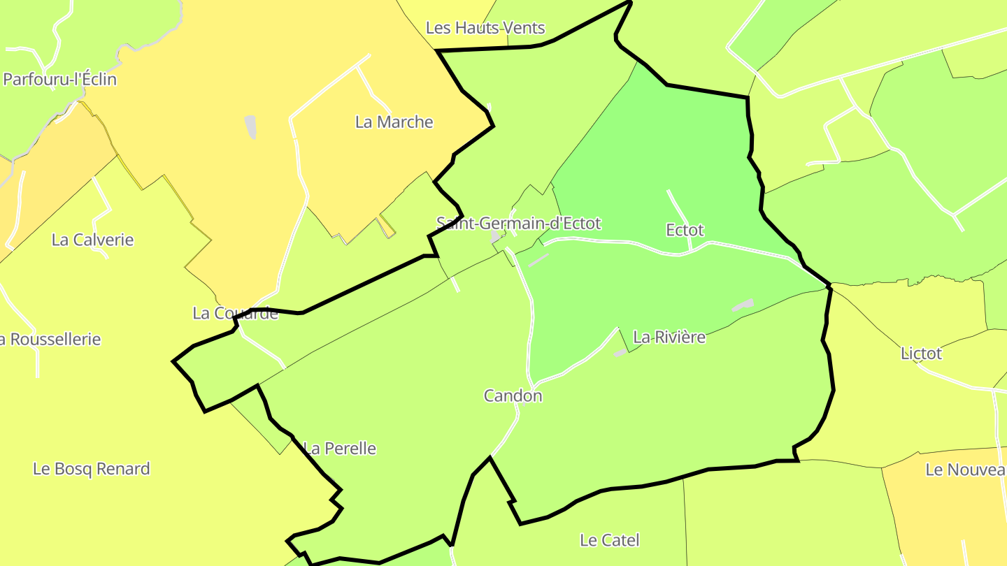 Carte des prix de l'immobilier Saint-Germain-d'Ectot
