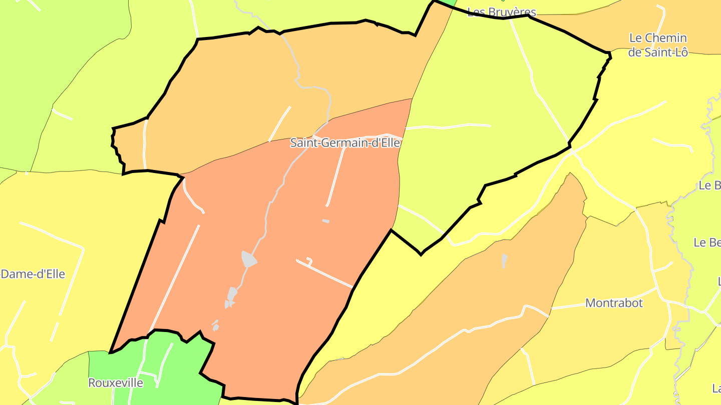 Carte des prix de l'immobilier Saint-Germain-d'Elle