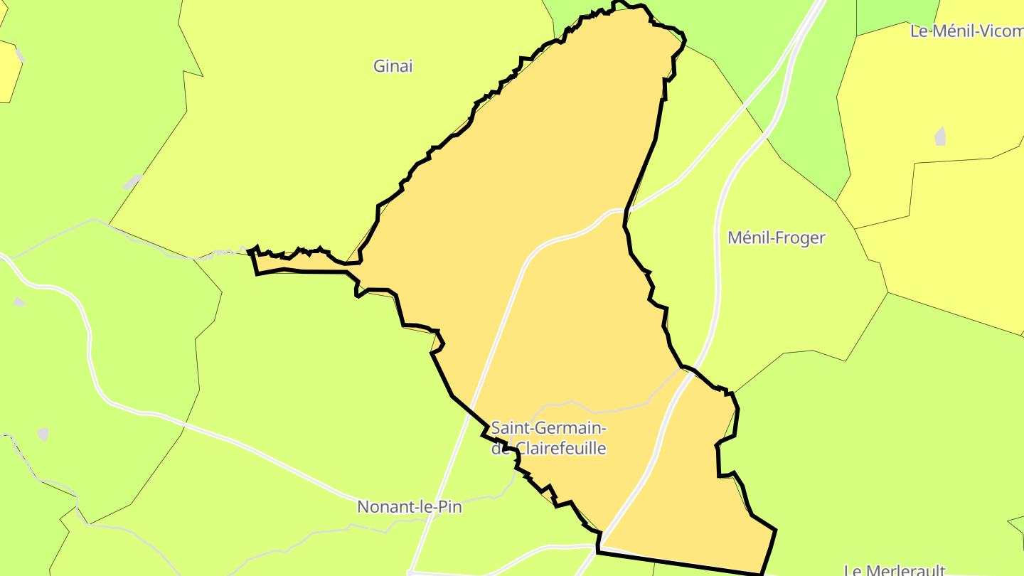 Carte des prix de l'immobilier Saint-Germain-de-Clairefeuille