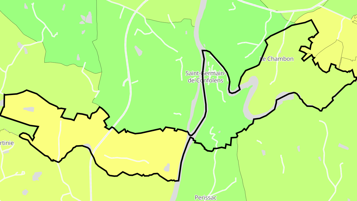 Carte des prix de l'immobilier Saint-Germain-de-Confolens