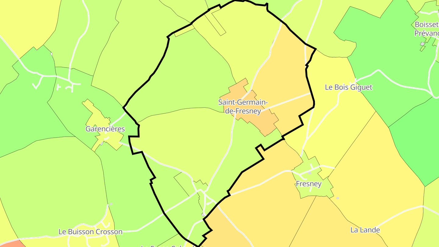 Carte des prix de l'immobilier Saint-Germain-de-Fresney
