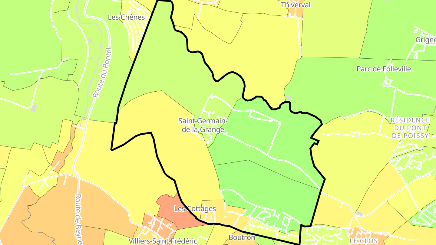 Carte des prix de l'immobilier Saint-Germain-de-la-Grange