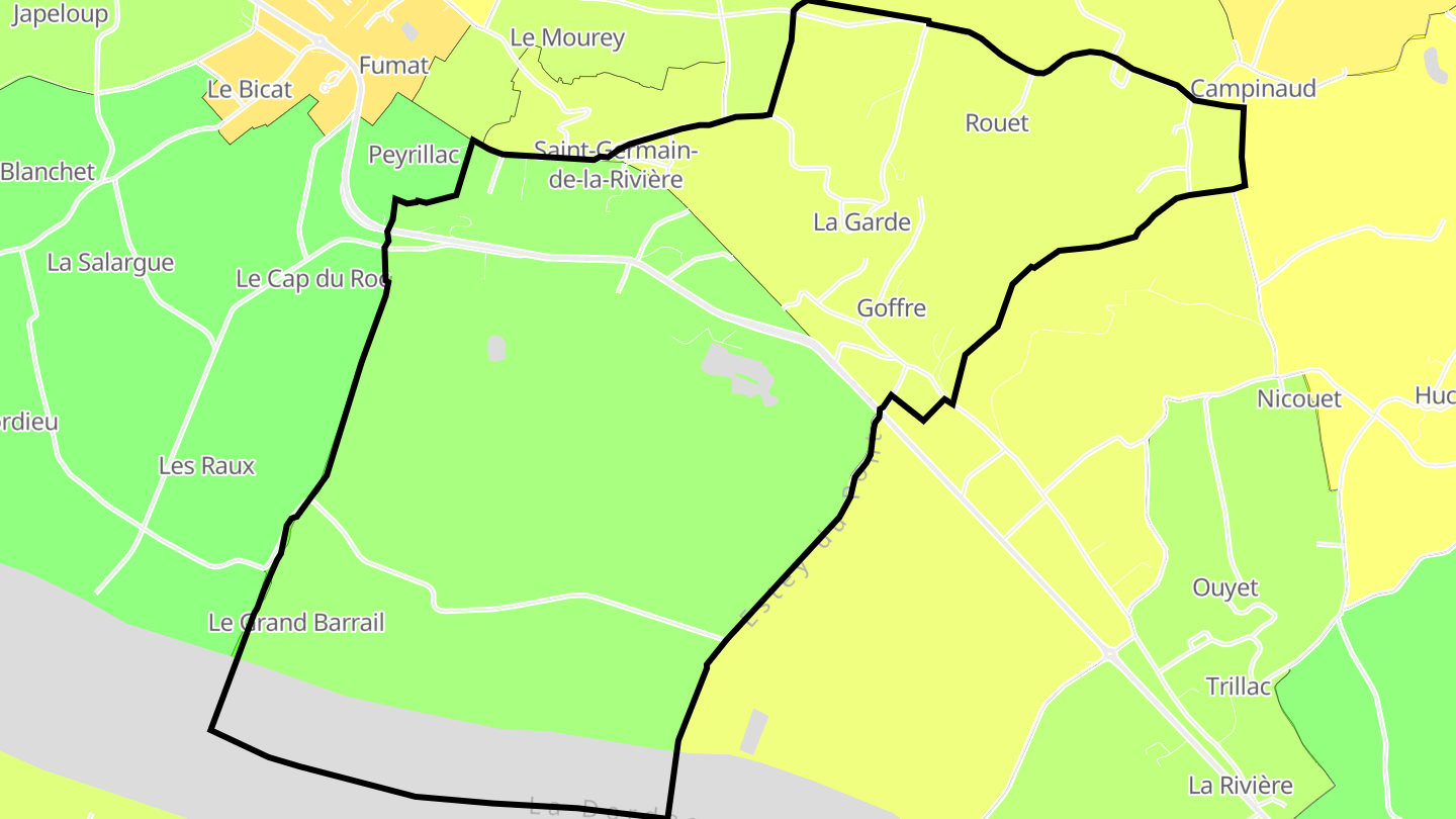 Carte des prix de l'immobilier Saint-Germain-de-la-Rivière