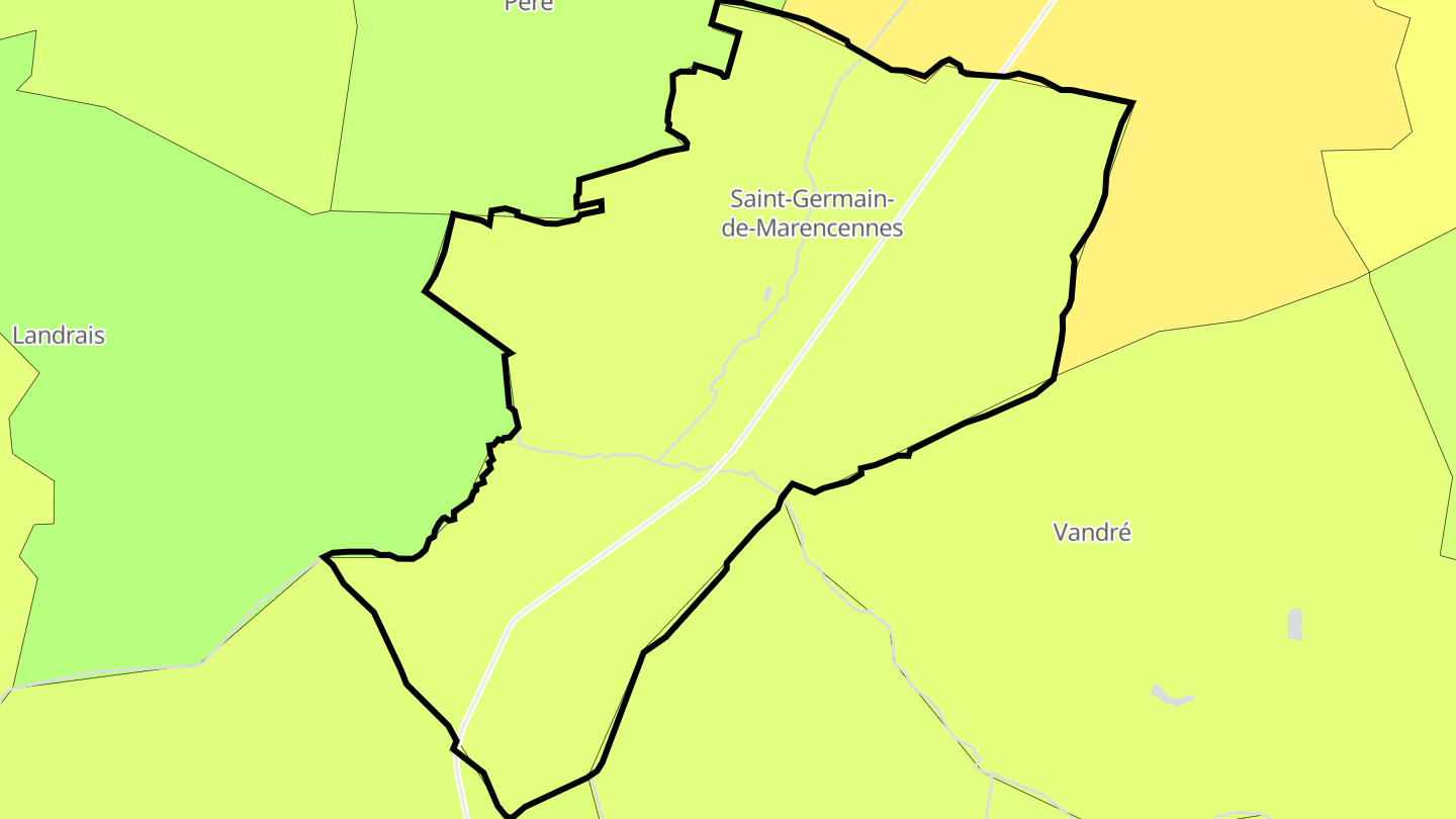 Carte des prix de l'immobilier Saint-Germain-de-Marencennes