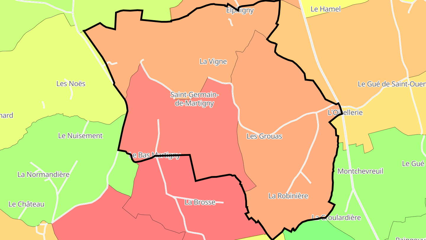 Carte des prix de l'immobilier Saint-Germain-de-Martigny