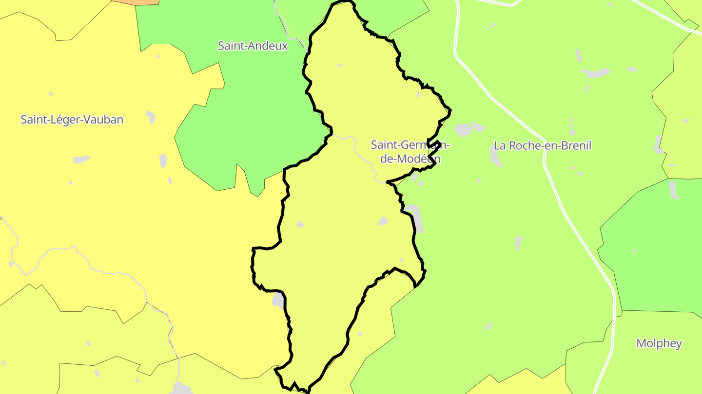 Carte des prix de l'immobilier Saint-Germain-de-Modéon