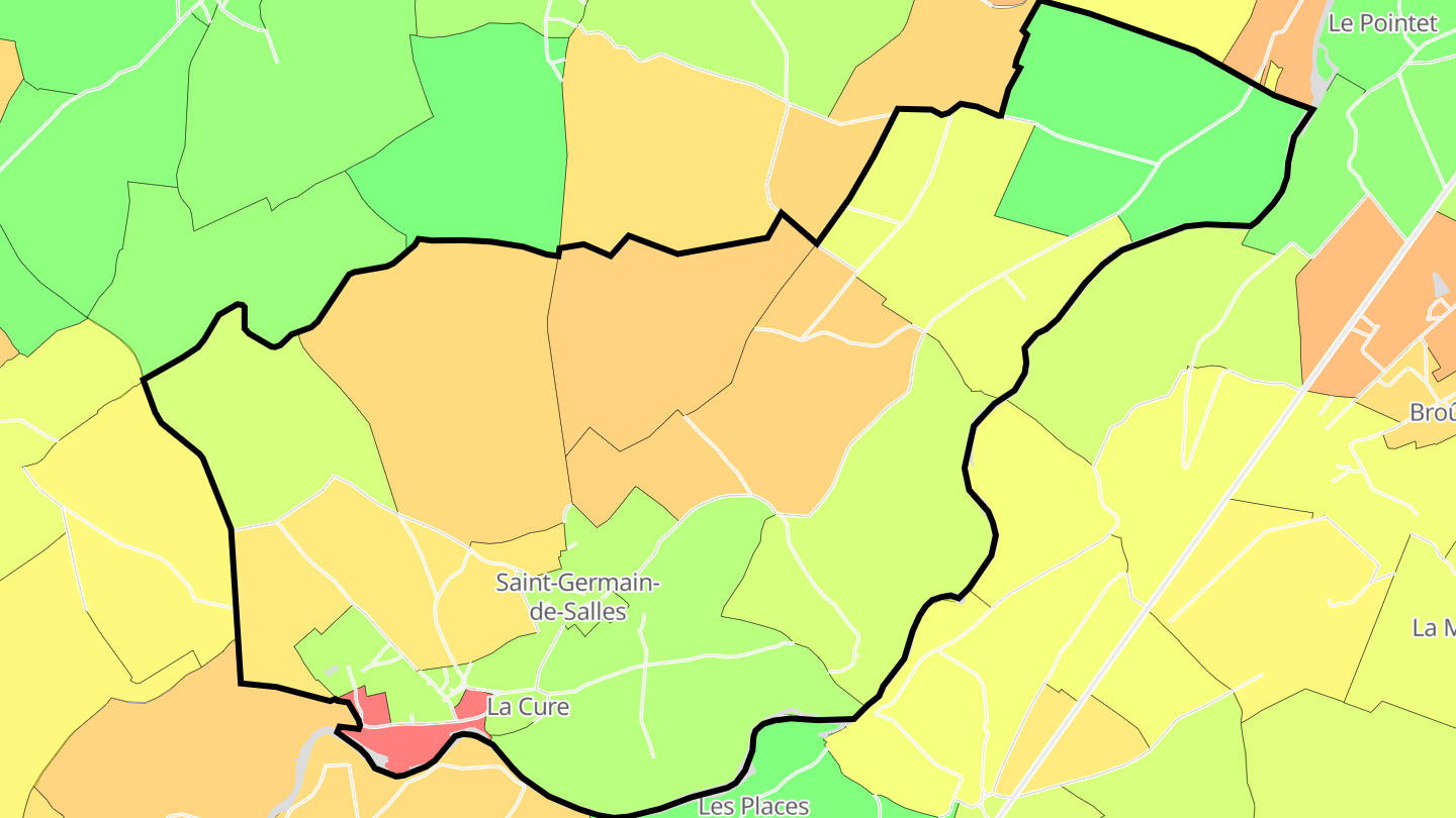 Carte des prix de l'immobilier Saint-Germain-de-Salles