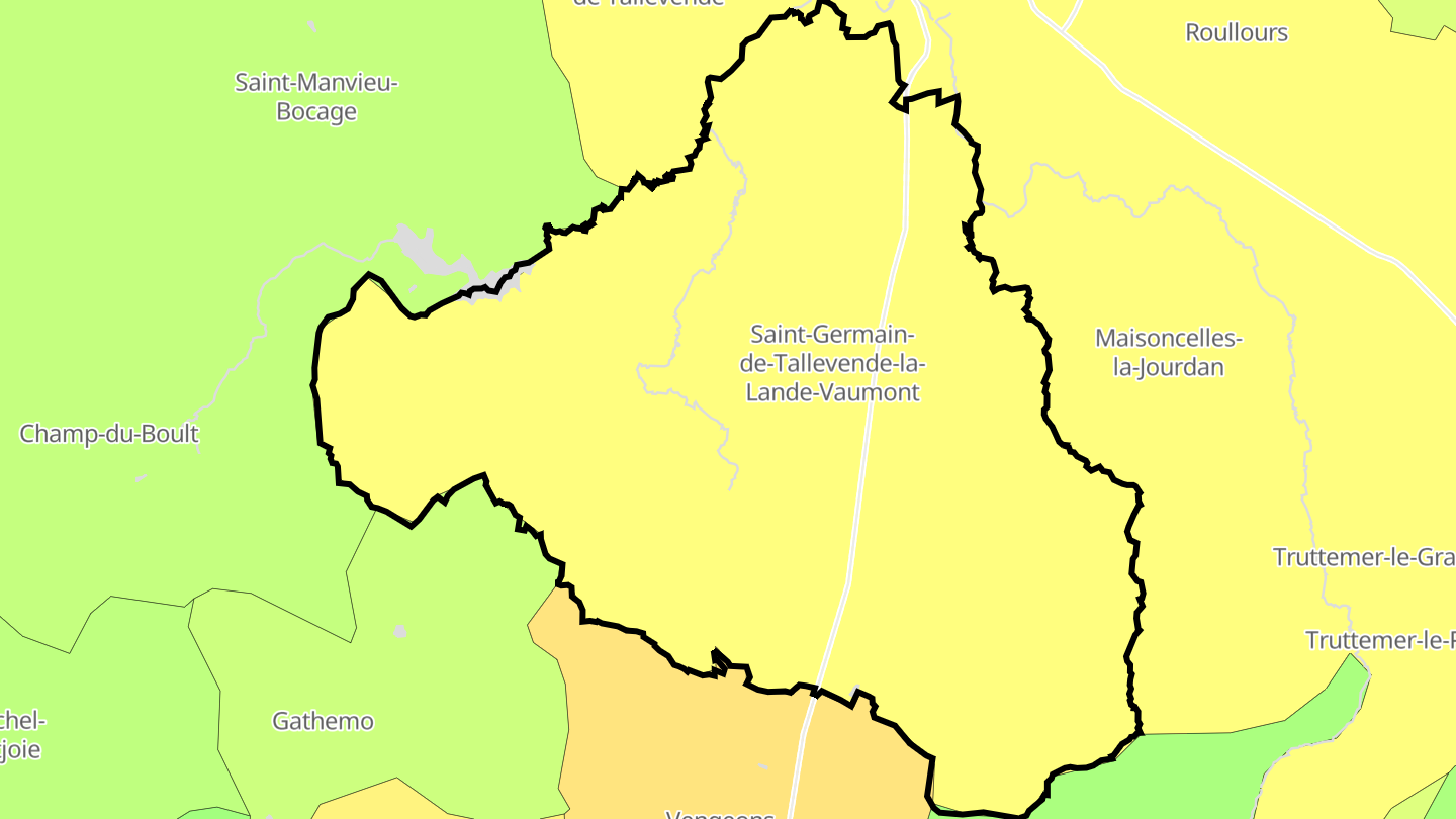 Carte des prix de l'immobilier Saint-Germain-de-Tallevende-la-Lande-Vaumont
