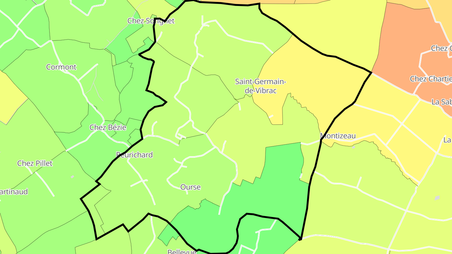 Carte des prix de l'immobilier Saint-Germain-de-Vibrac