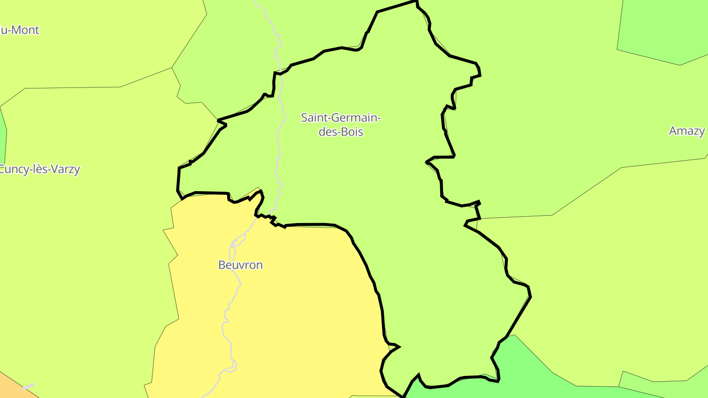 Carte des prix de l'immobilier Saint-Germain-des-Bois