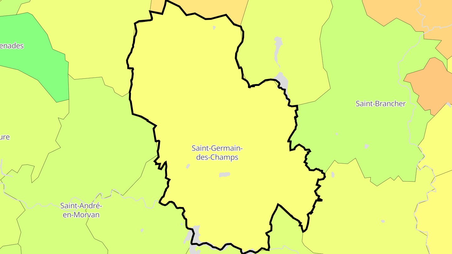 Carte des prix de l'immobilier Saint-Germain-des-Champs