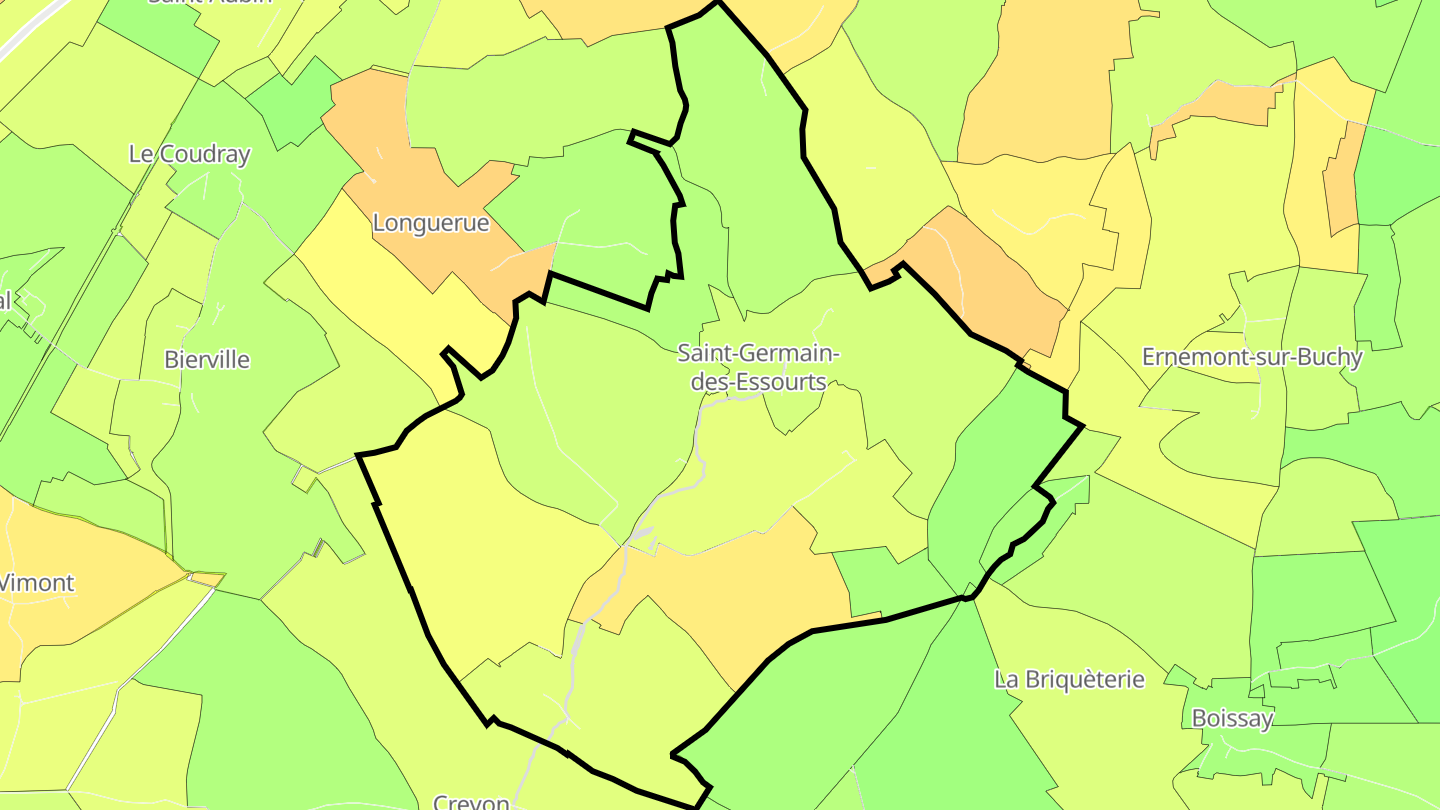 Carte des prix de l'immobilier Saint-Germain-des-Essourts