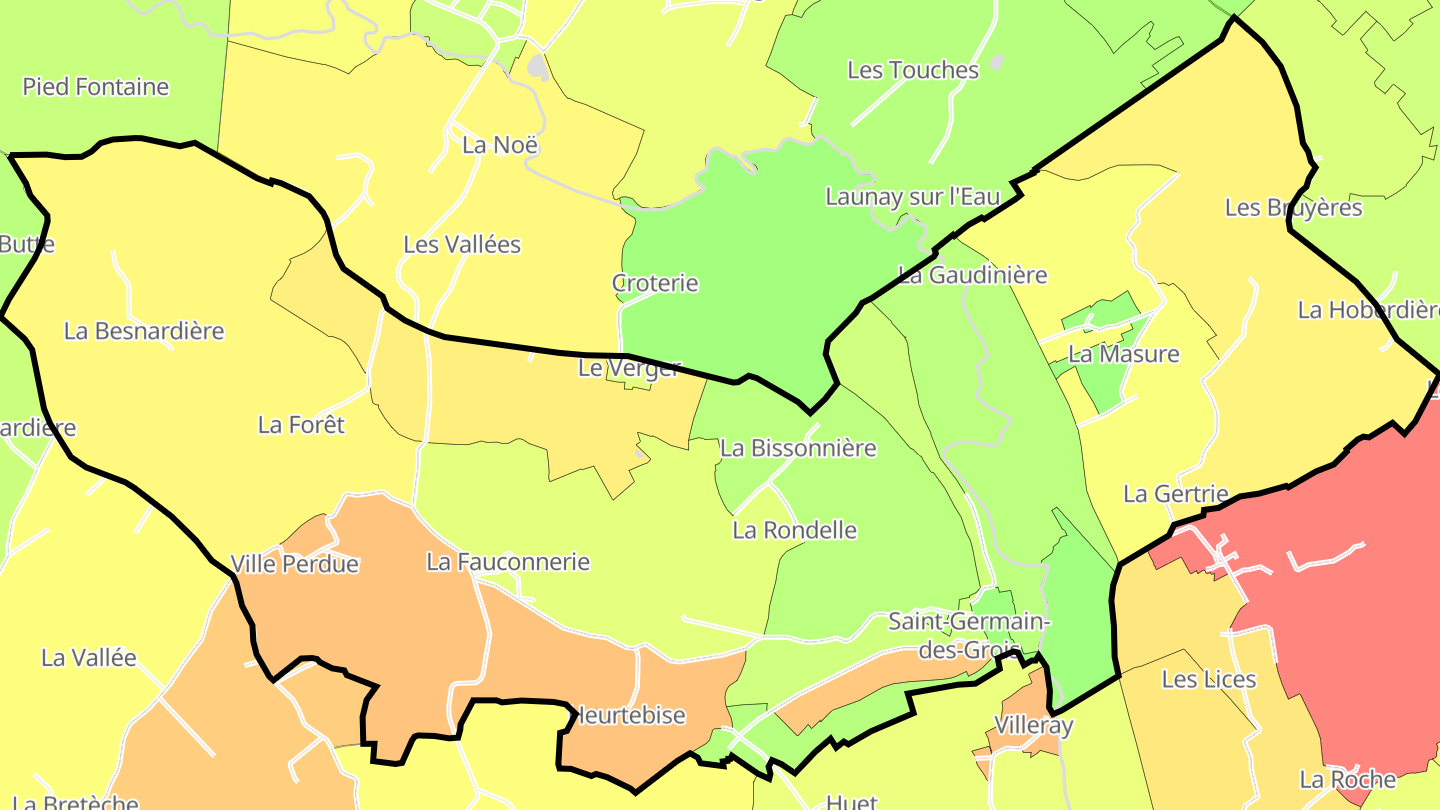 Carte des prix de l'immobilier Saint-Germain-des-Grois