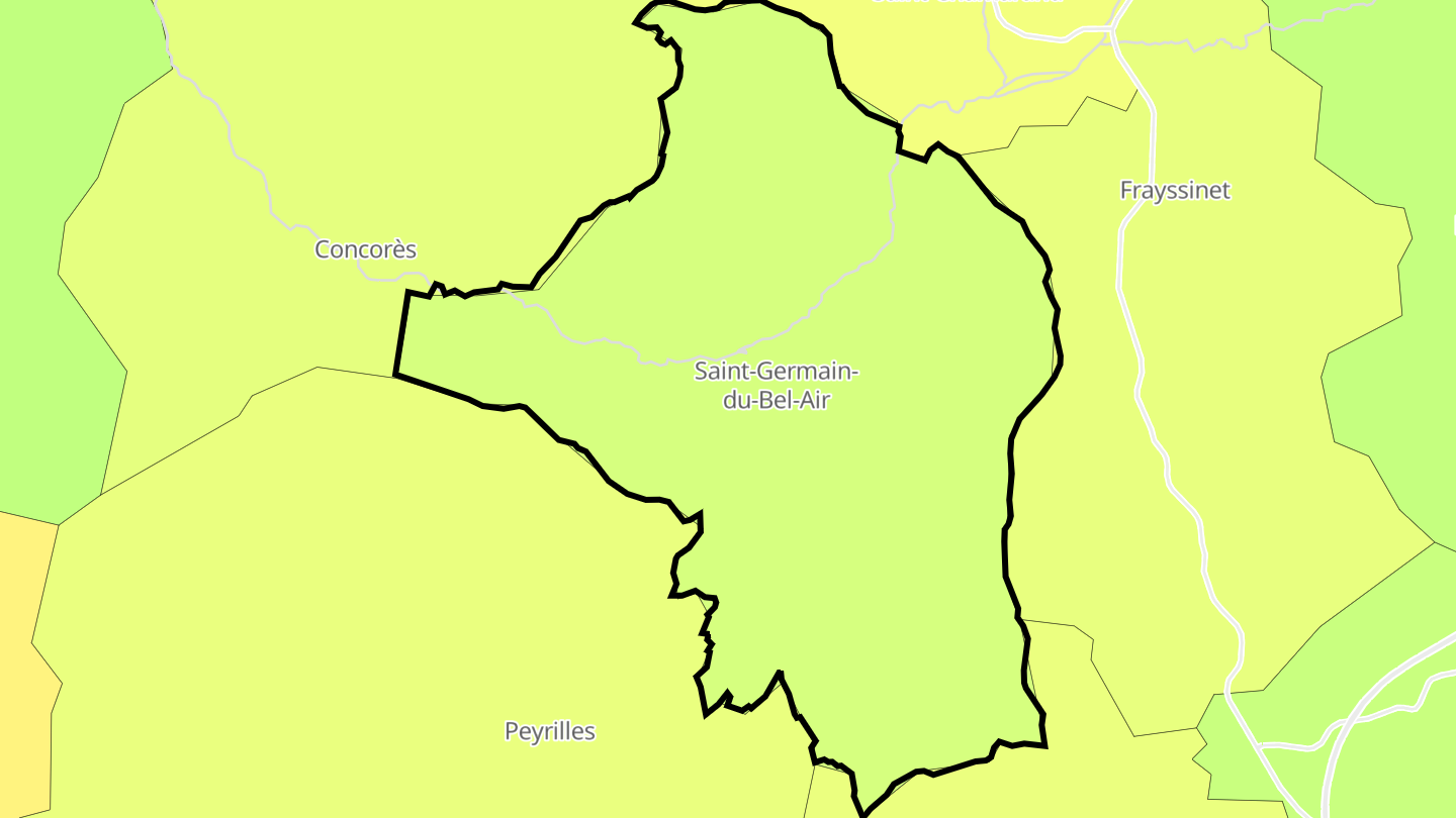 Carte des prix de l'immobilier Saint-Germain-du-Bel-Air