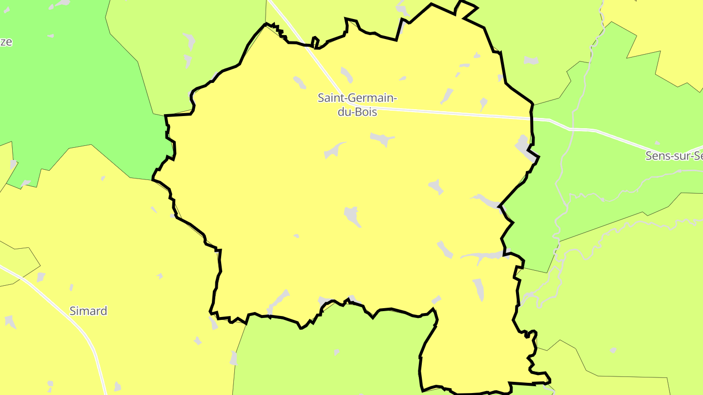 Carte des prix de l'immobilier Saint-Germain-du-Bois