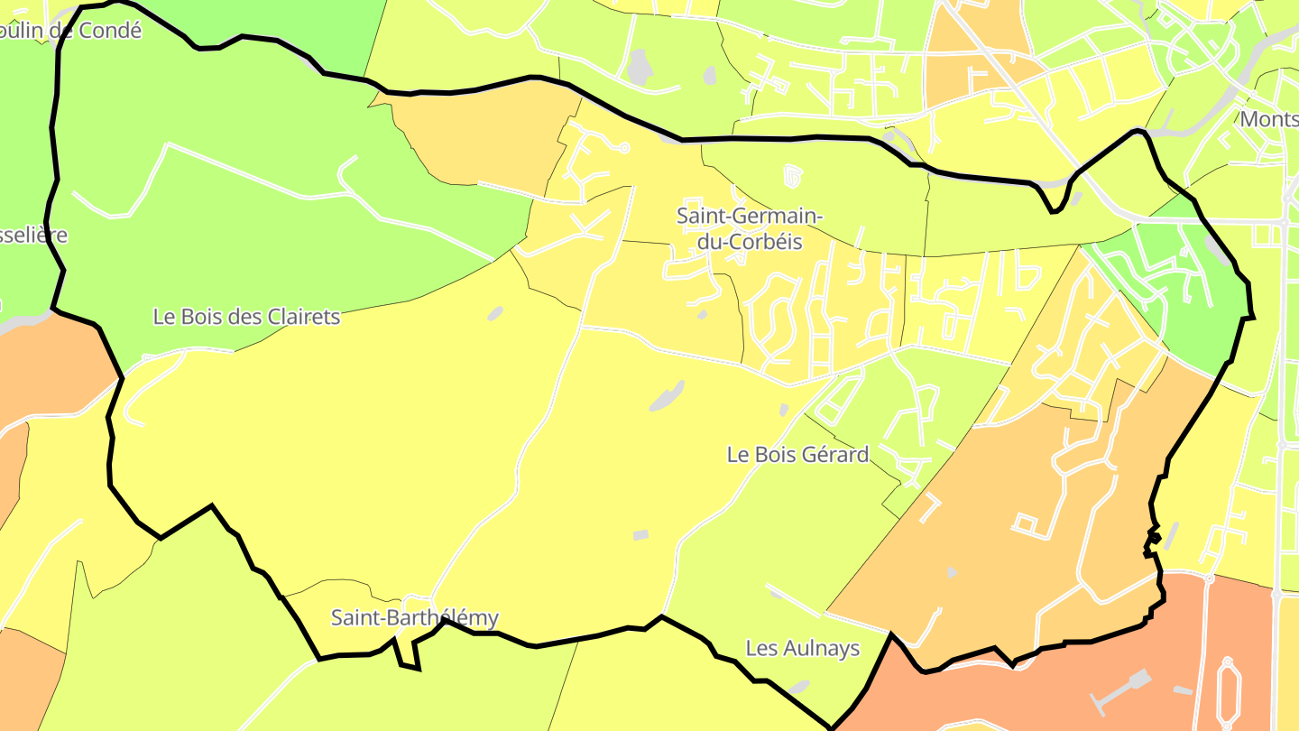 Carte des prix de l'immobilier Saint-Germain-du-Corbéis
