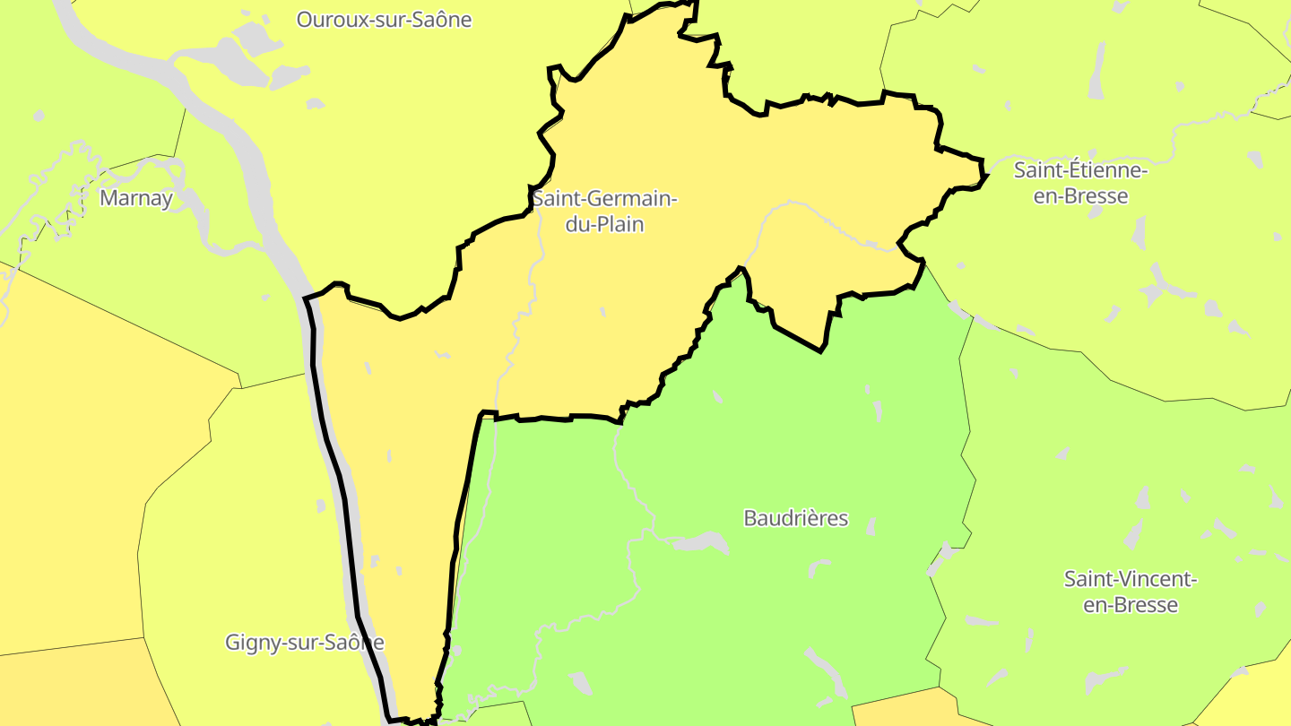 Carte des prix de l'immobilier Saint-Germain-du-Plain