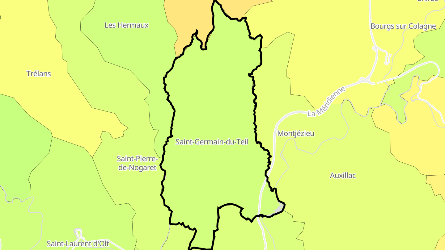 Carte des prix de l'immobilier Saint-Germain-du-Teil