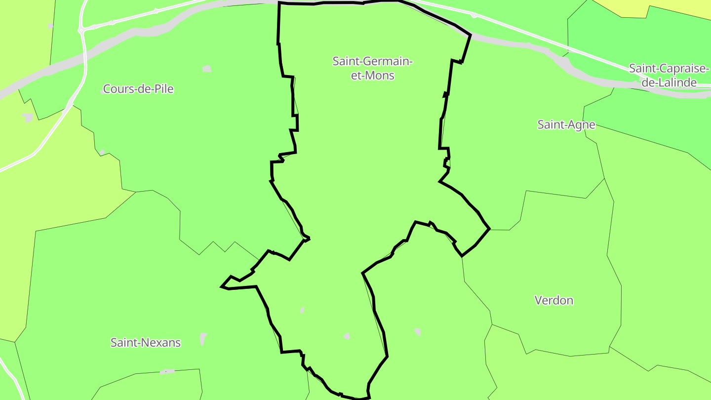 Carte des prix de l'immobilier Saint-Germain-et-Mons