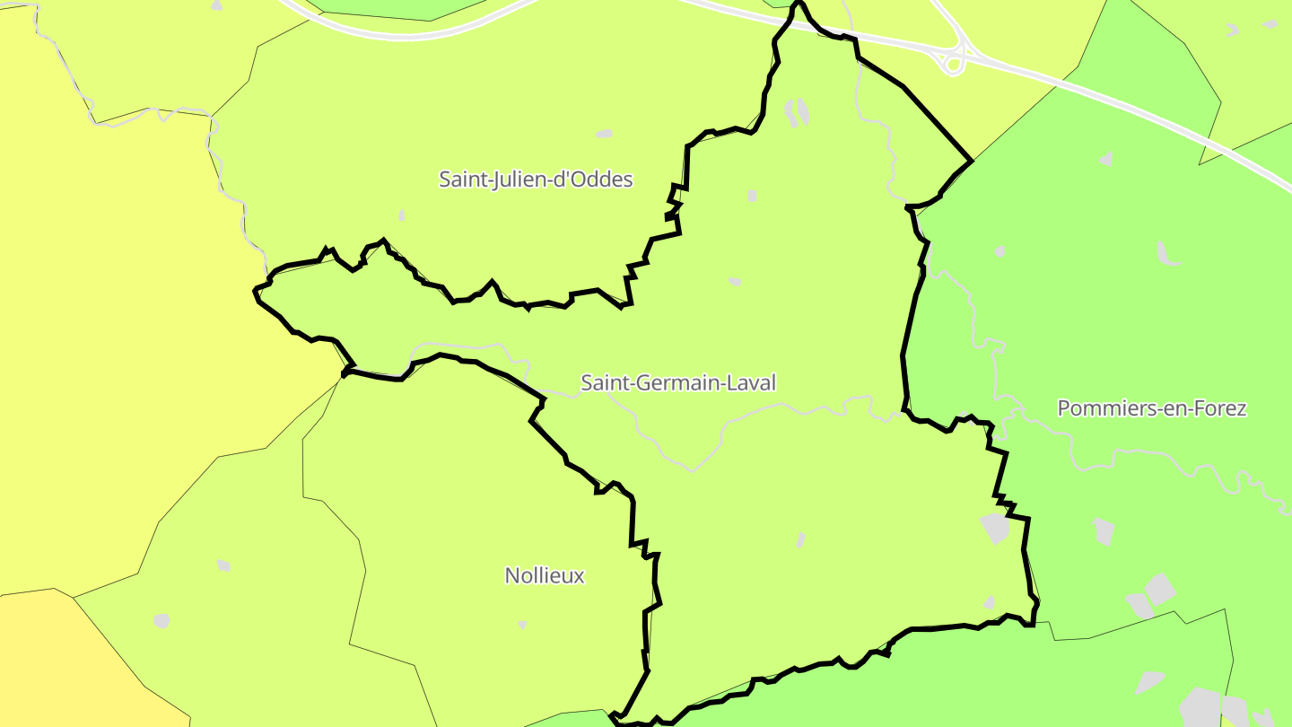 Carte des prix de l'immobilier Saint-Germain-Laval