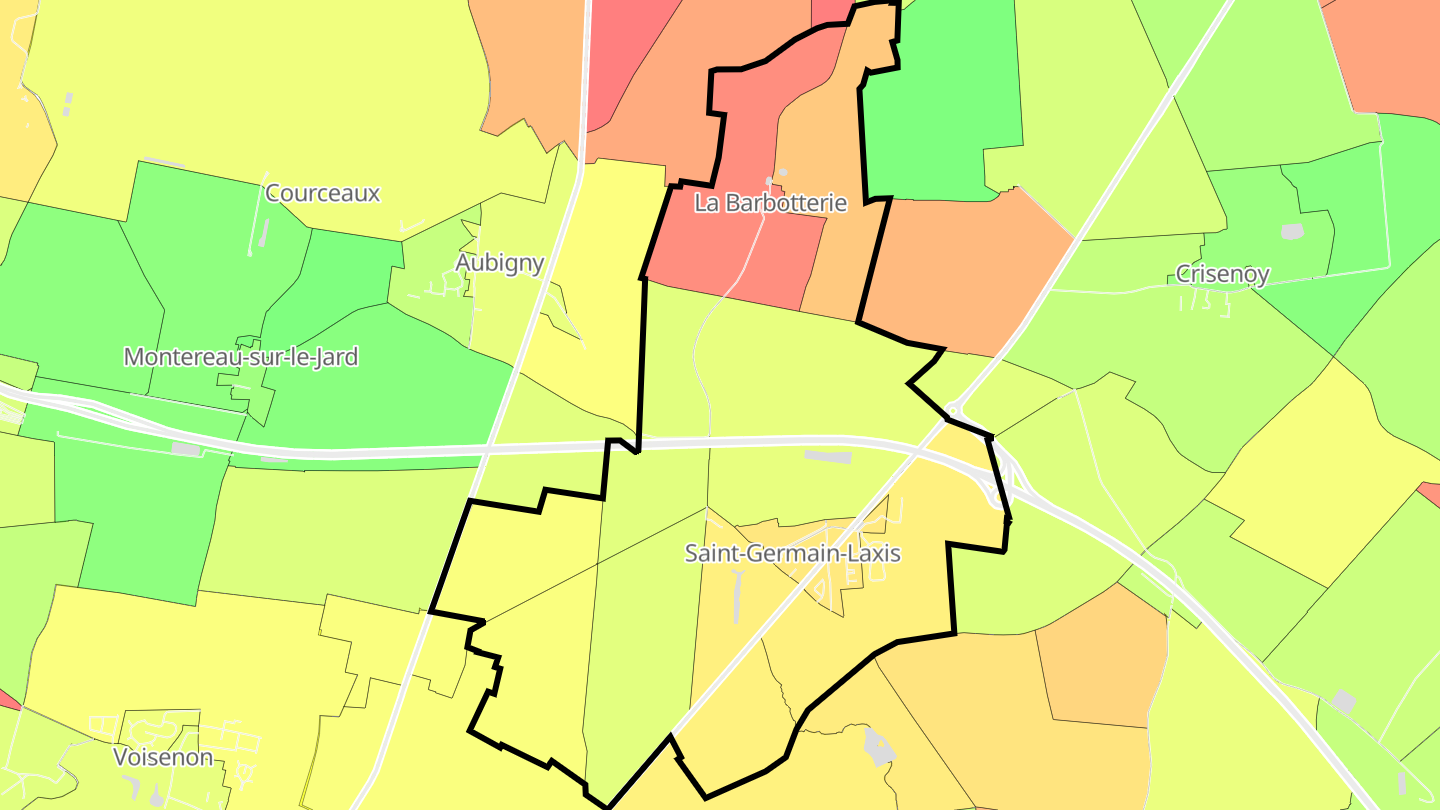Carte des prix de l'immobilier Saint-Germain-Laxis