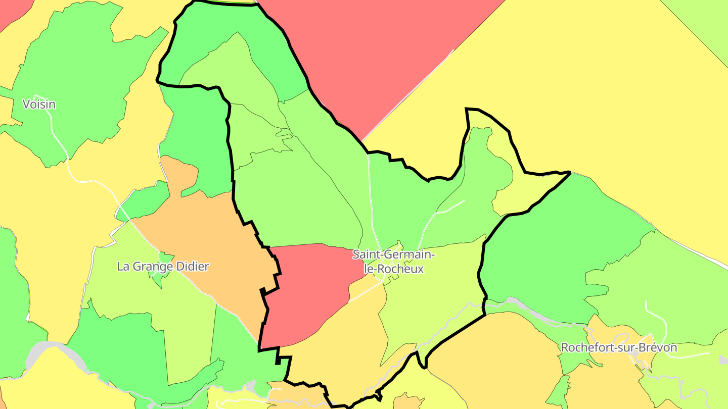 Carte des prix de l'immobilier Saint-Germain-le-Rocheux
