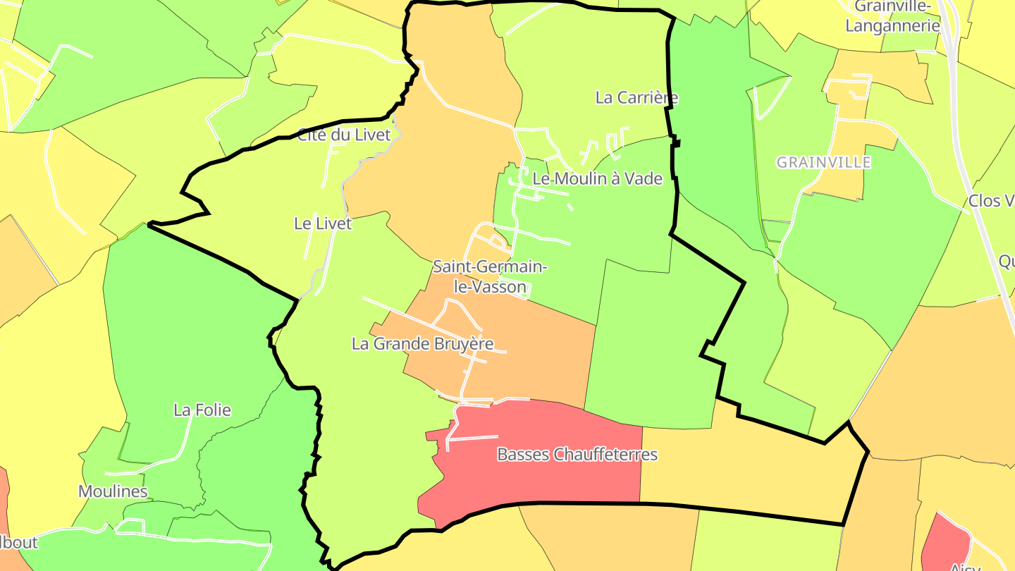 Carte des prix de l'immobilier Saint-Germain-le-Vasson