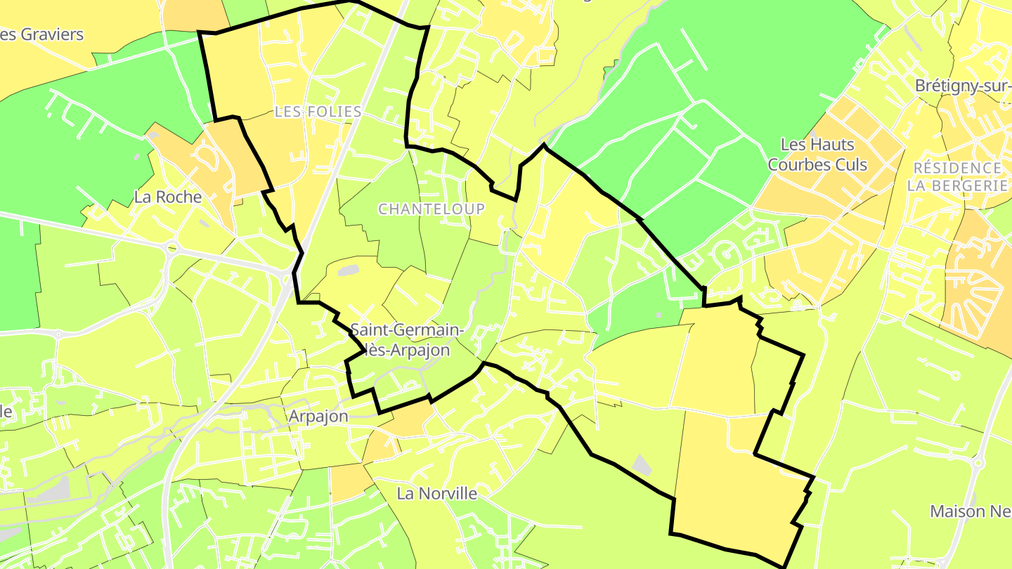 Carte des prix de l'immobilier Saint-Germain-lès-Arpajon