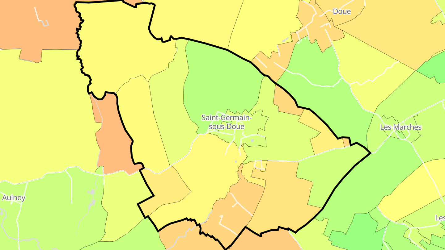 Carte des prix de l'immobilier Saint-Germain-sous-Doue