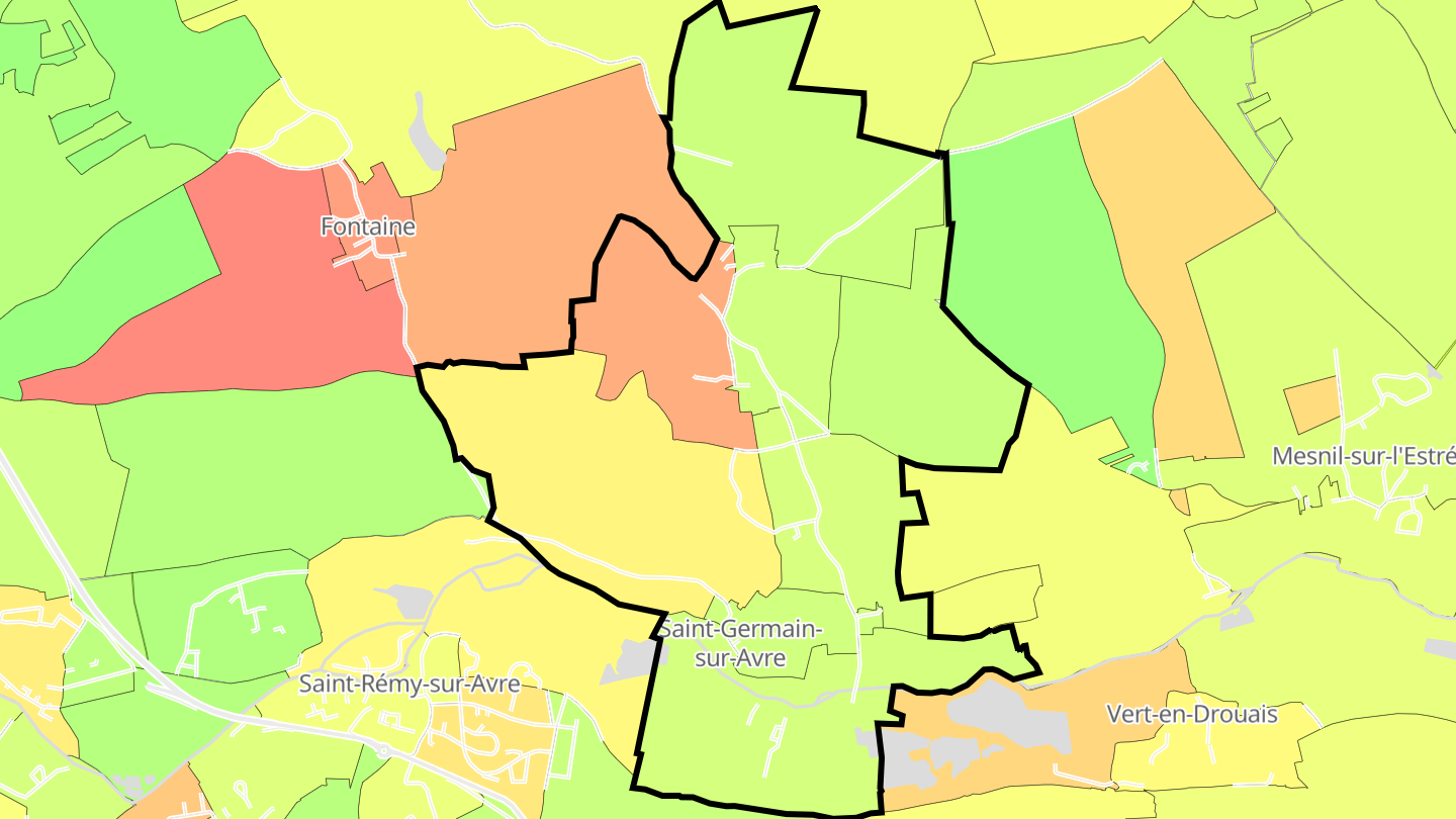 Carte des prix de l'immobilier Saint-Germain-sur-Avre