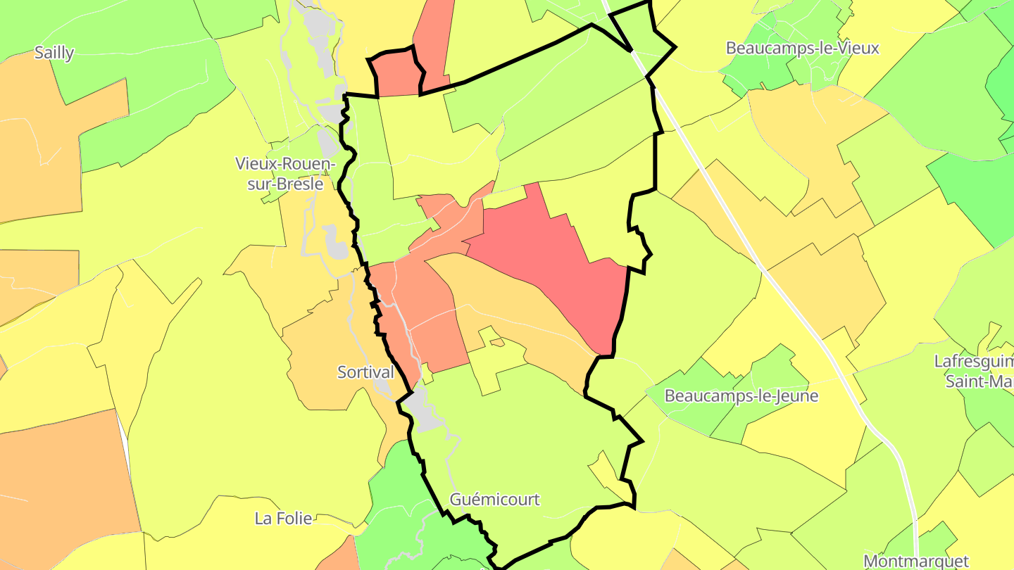 Carte des prix de l'immobilier Saint-Germain-sur-Bresle
