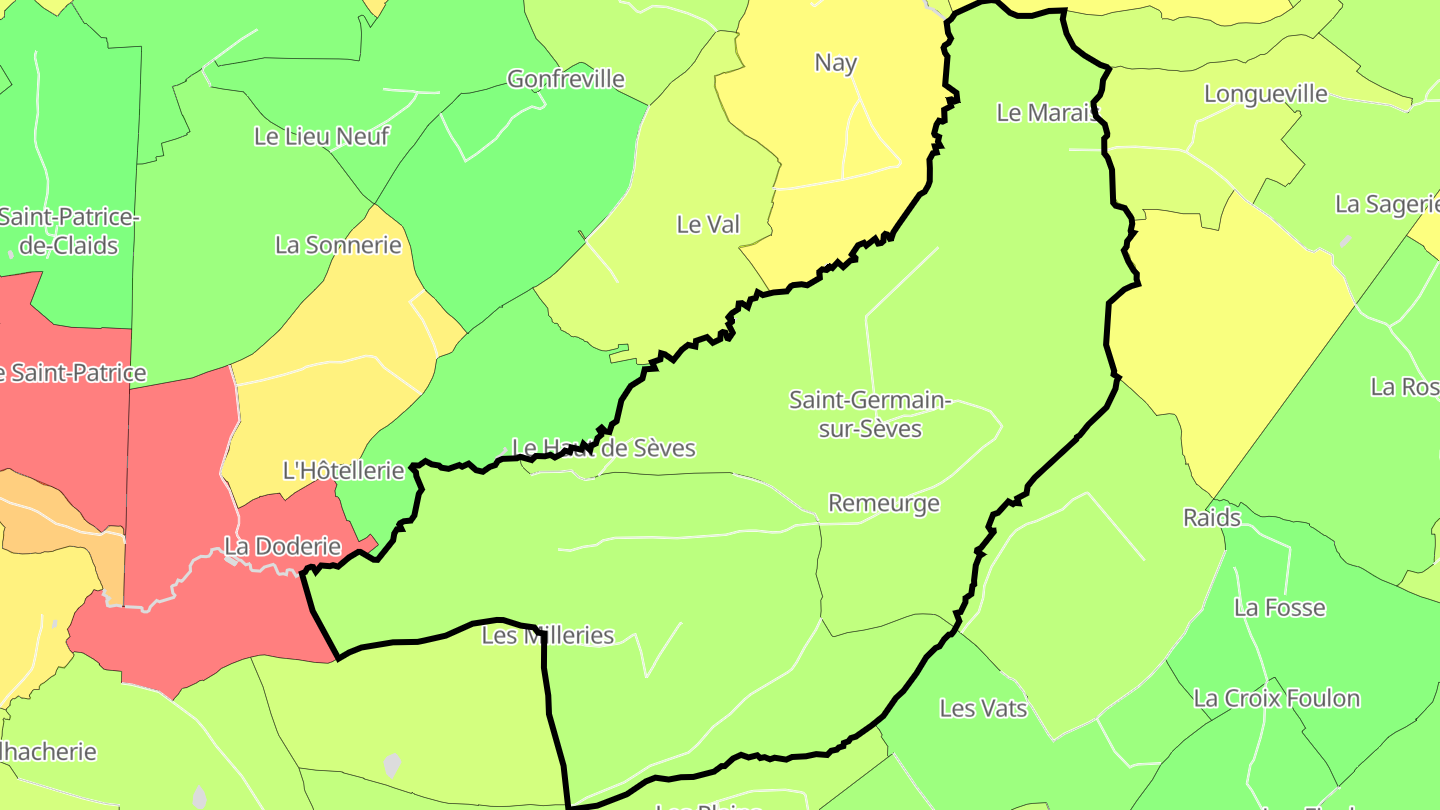 Carte des prix de l'immobilier Saint-Germain-sur-Sèves