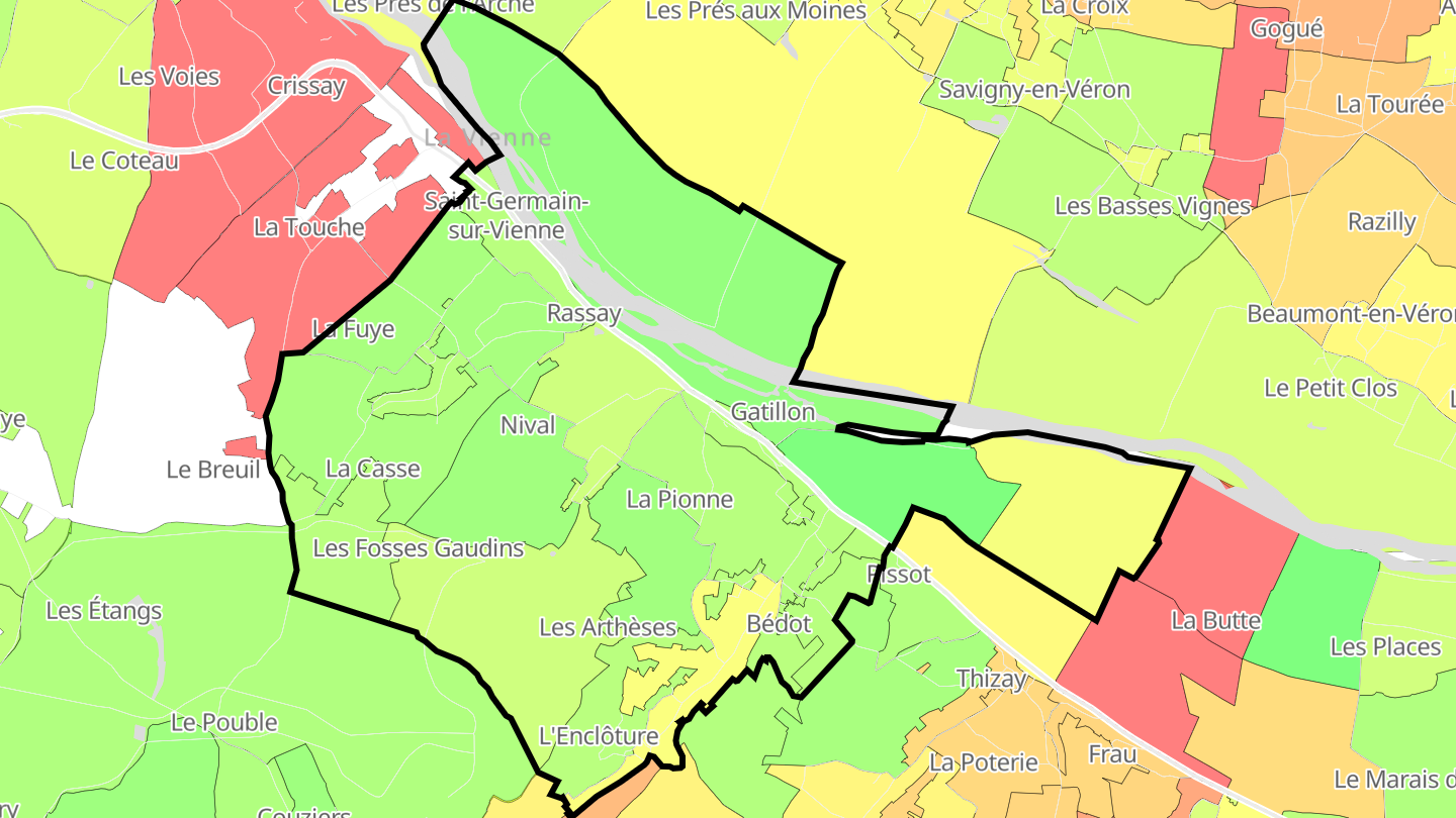 Carte des prix de l'immobilier Saint-Germain-sur-Vienne