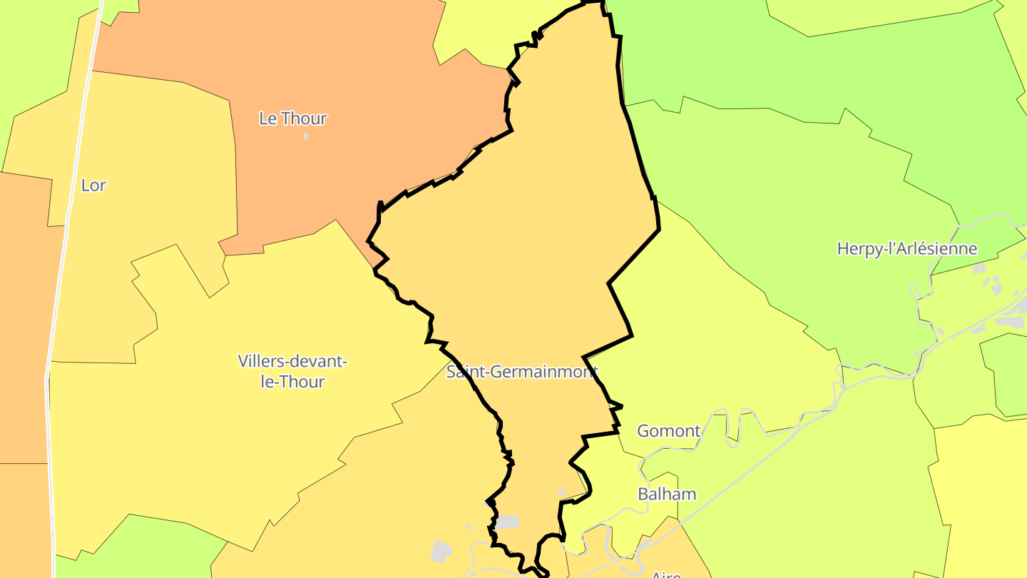 Carte des prix de l'immobilier Saint-Germainmont