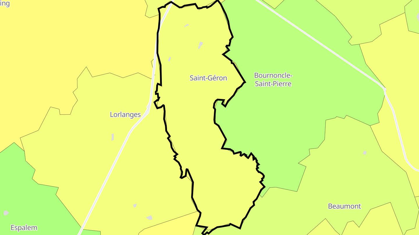 Carte des prix de l'immobilier Saint-Géron