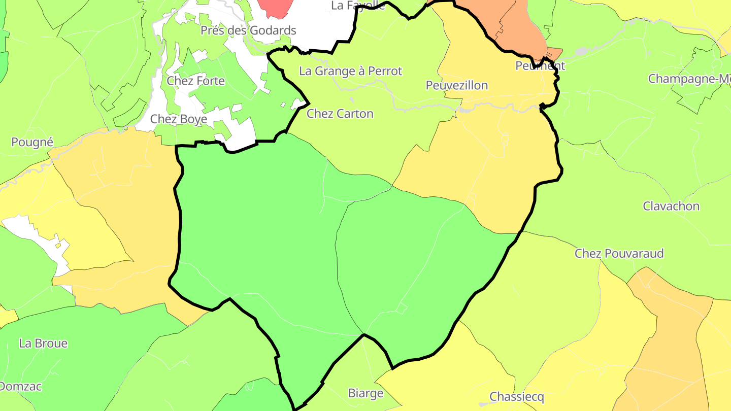 Carte des prix de l'immobilier Saint-Gervais