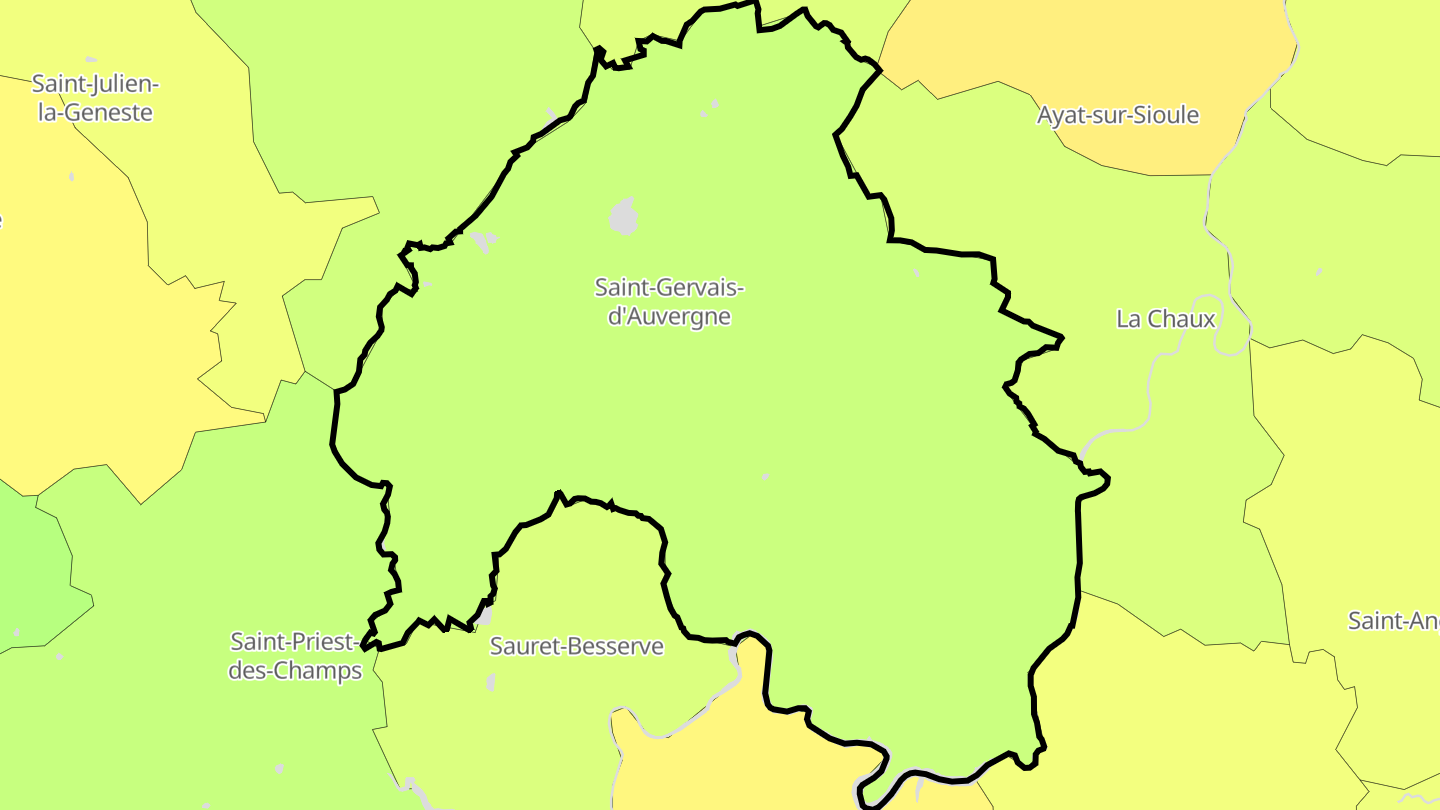 Carte des prix de l'immobilier Saint-Gervais-d'Auvergne